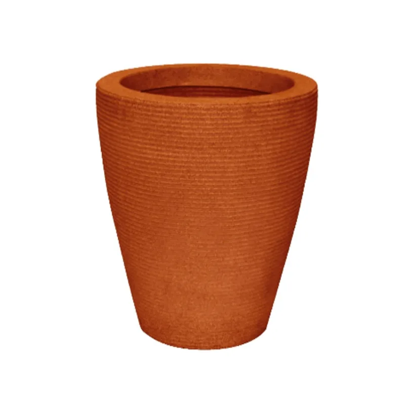 Vaso De Plástico Cone Riscato Pote 55 Terracota Vasap
