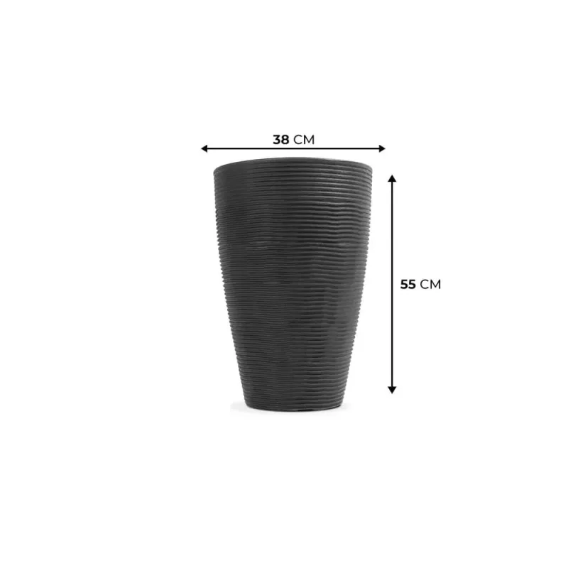 Vaso De Plástico Cone Riscato Pote N° 55 Preto Absoluto Vasap - Vasap