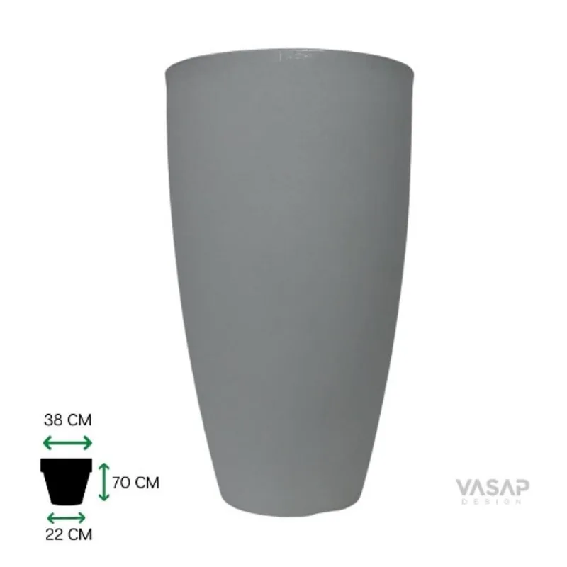 Vaso de Plástico Tipo Vietnamita 70cm Cinza Claro