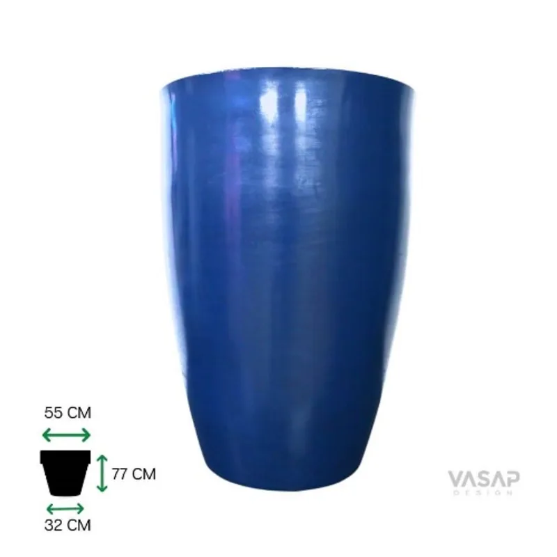 Vaso Cone Liso 77 Azul Macauba
