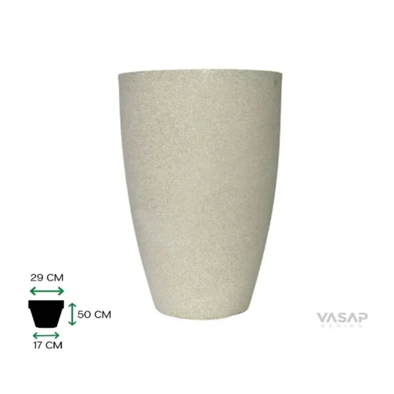 Vaso Vietnamita Vasap de Polietileno 50cm Branco Mármore - Vasap