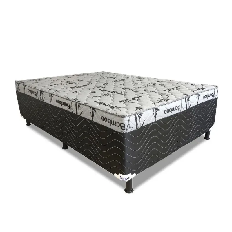 Cama Box Bonsono Casal Suede Preto - Bonsono