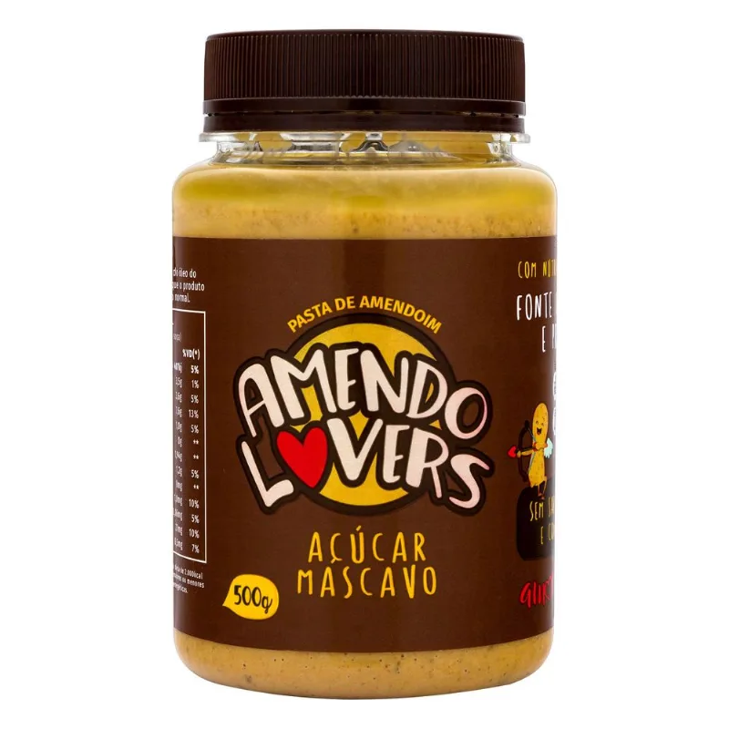 Pasta de Amendoim com Açúcar Mascavo Amendo Lovers Pote 500g