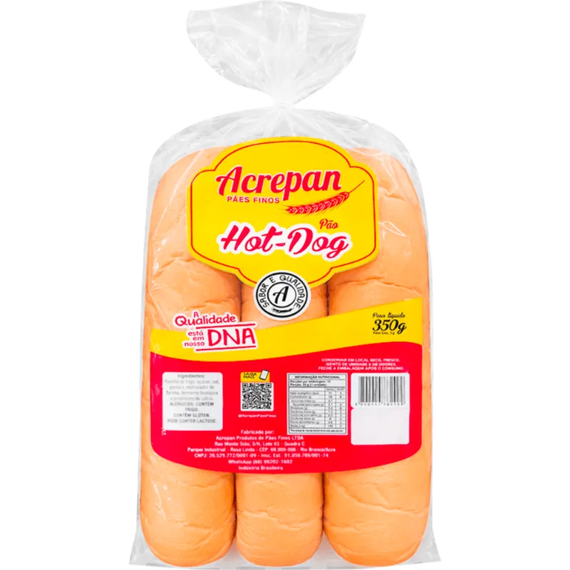 Pão para Hot Dog Acrepan 350g
