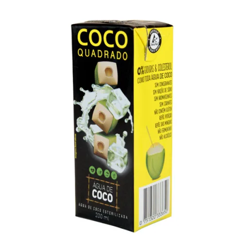 Agua De Coco Quadrado 200ml - COCO QUADRADO - Mercearia