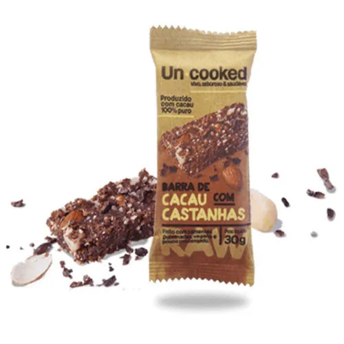 Barra De Cacau Com Castanhas 30g Uncooked - UNCOOKED