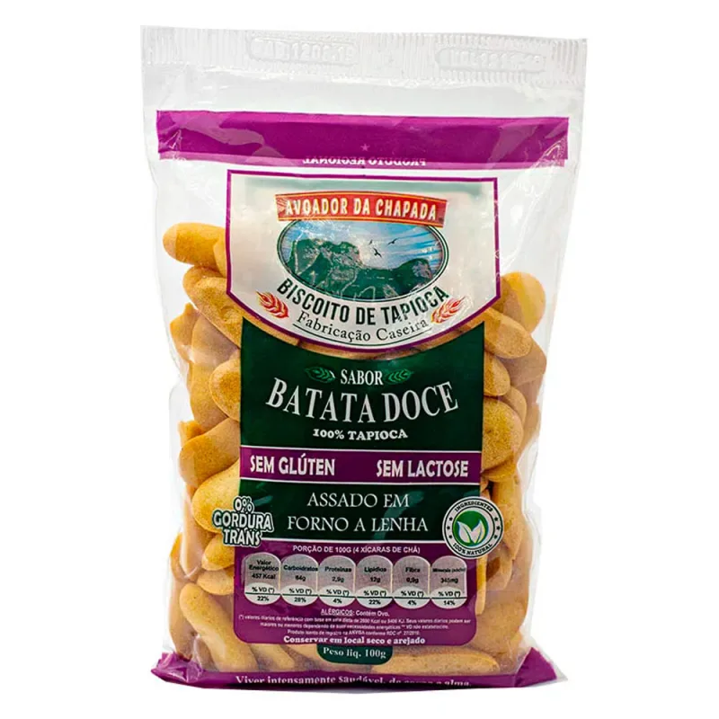 BISCOITO POVILHO 100G TRADICIONAL BATATA DOCE - Avoador Da Chapada