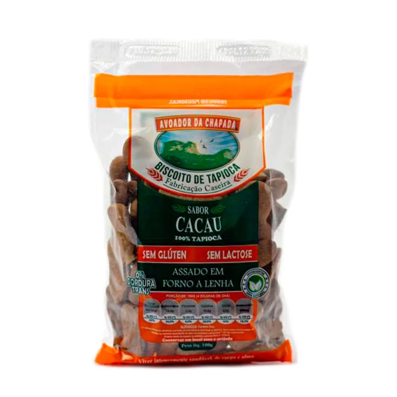 Biscoito Tapioca Avoador da Chapada  Cacau 100g - Avoador Da Chapada