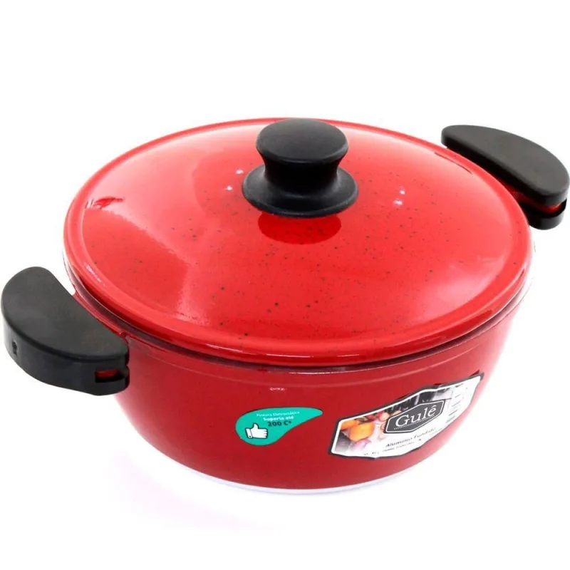 Panela 16cm Vermelho Resistente Gulê Em Alumínio 900ml - OUTRAS MARCAS