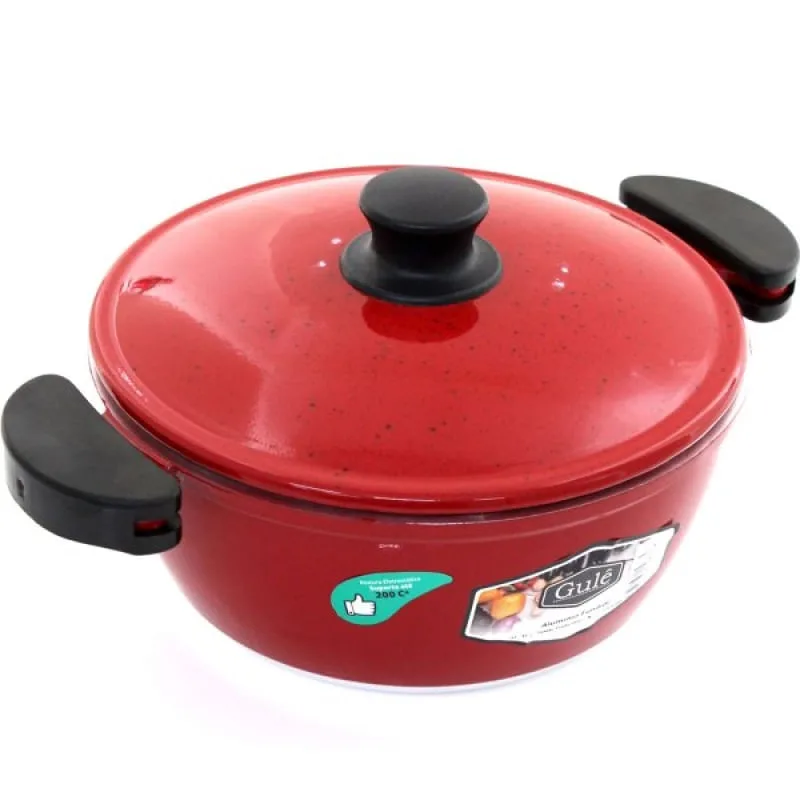 Panela 26cm Vermelho Resistente Gulê Em Alumínio 3,5 Litros - Genérico