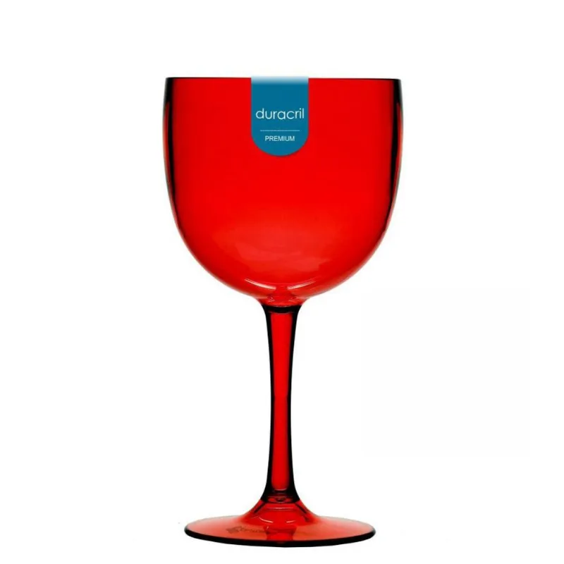 Kit 12 Taças De Gin Tônica Acrílico 450 Ml Premium Vermelho