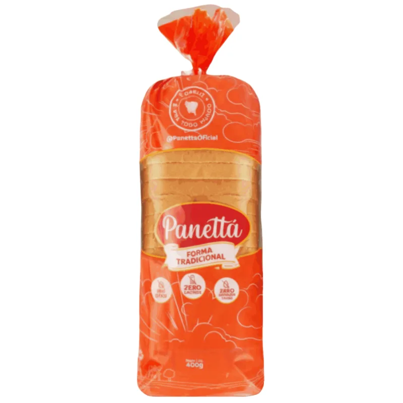 Pão de Forma Panettá Vegano Tradicional 400g - Panetta - Padaria