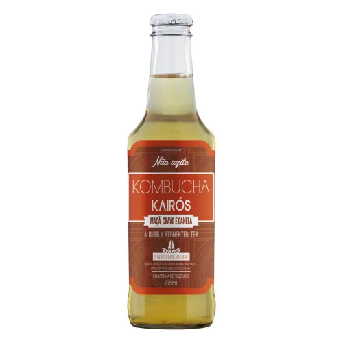 KOMBUCHA MAÇÃ CRAVO E CANELA KAIRÓS GARRAFA 275ML - KAIROS