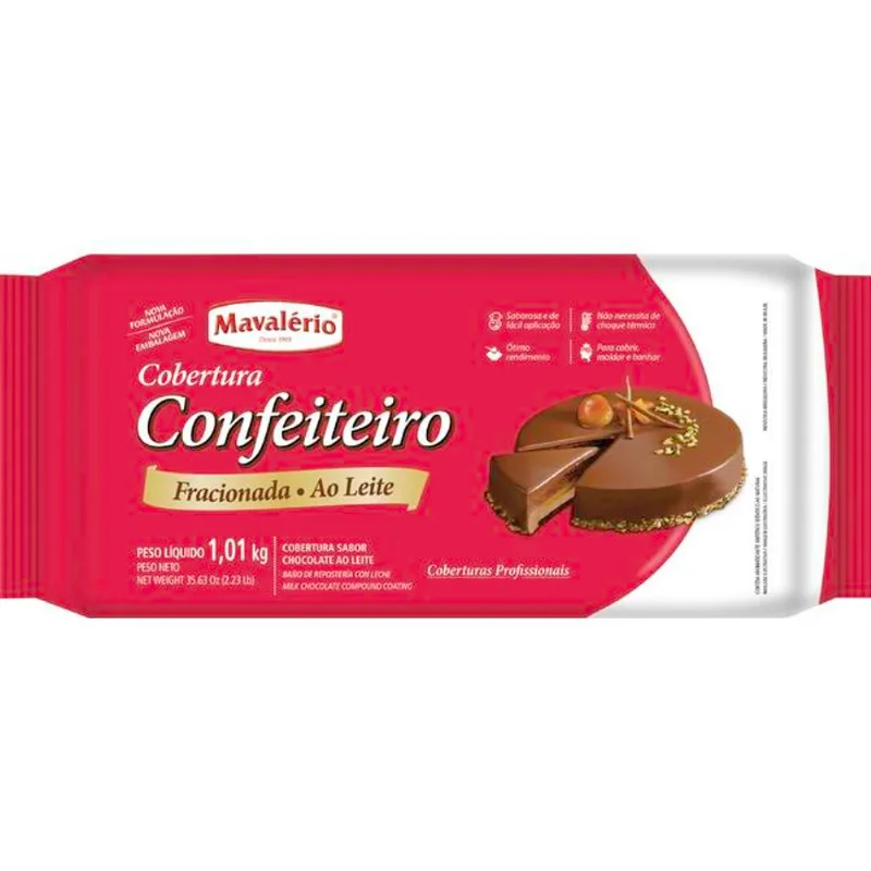 Cobertura de Chocolate Mavalério Conf Ao Leite 1,010kg