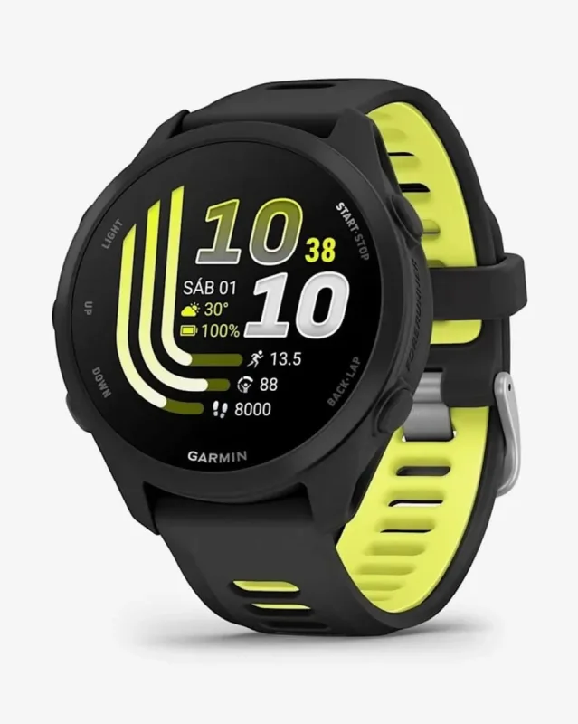Relógio Garmin Forerunner 170 42 mm Preto e Amarelo com Monitor Cardíaco de Pulso e GPS - Garmin - Relógios
