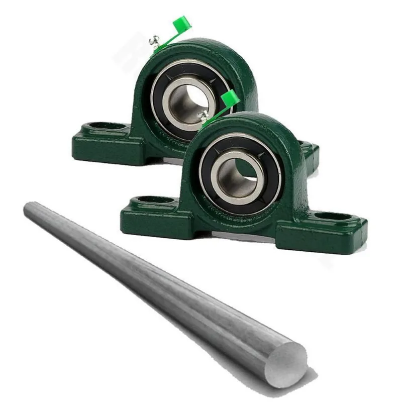 Kit 2 Mancal Pedestal P205 Com Rolamento 25mm Com Eixo 90cm