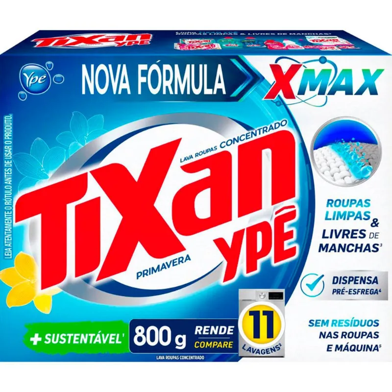 Lava Roupas em Pó Tixan Primavera 800g