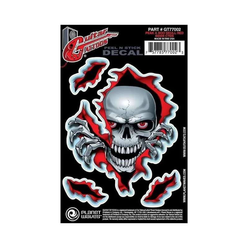 Adesivo para Guitarra GT77002 Peek a Boo Skull Tattoo D'Addario