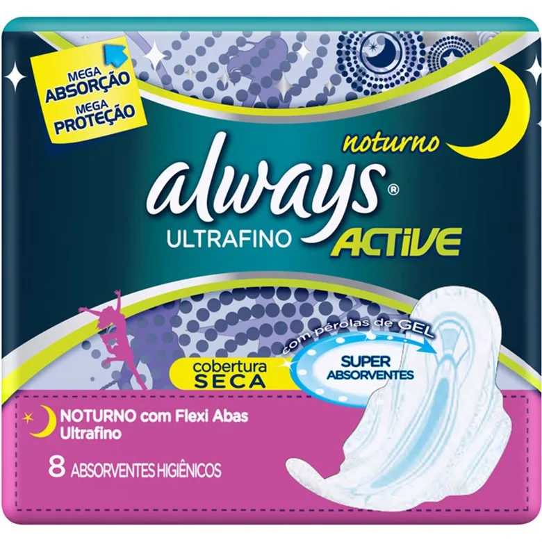 Absorvente Com Abas Seca Noturno Ultrafino Always - ALWAYS