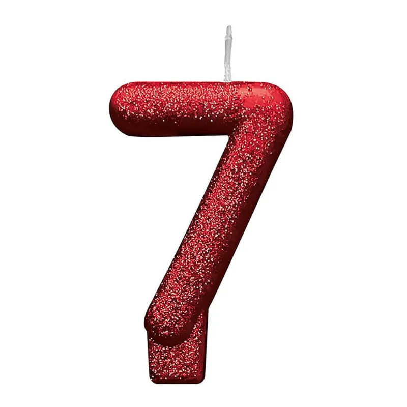 Vela Número 7 com Glitter SilverFestas