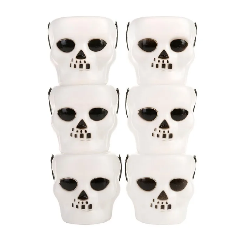 Balde Halloween Caveira Com Alça Travessuras Ou Gostosuras 6 Unidades