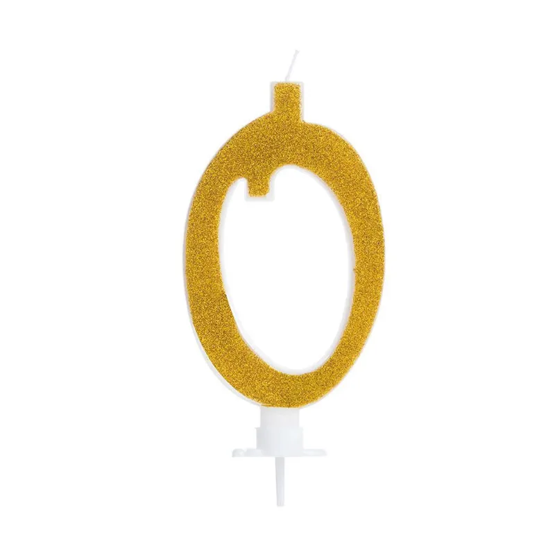 Vela Grande Glitter Número 0 Para Decorar E Iluminar Seu Bolo Com 10Cm Silver Festas