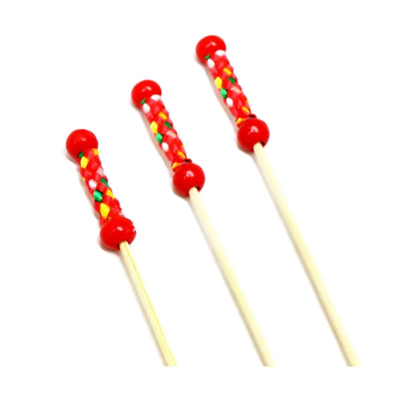 Palito em Bambu para Petiscos 12cm/20 unidades Enfeite vermelho - SilverFestas