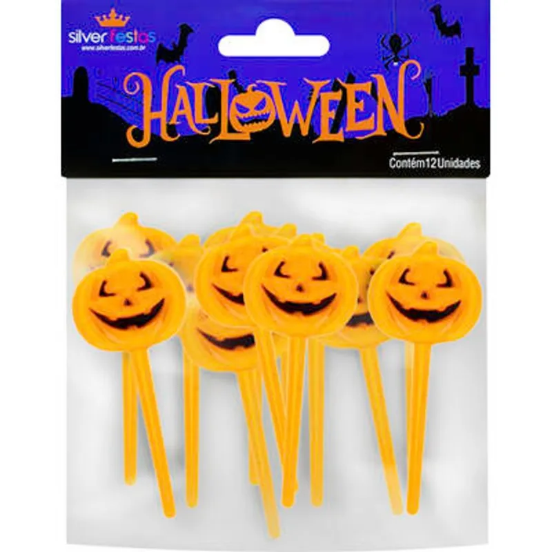 Palito Abóbora Silver Halloween 12 un