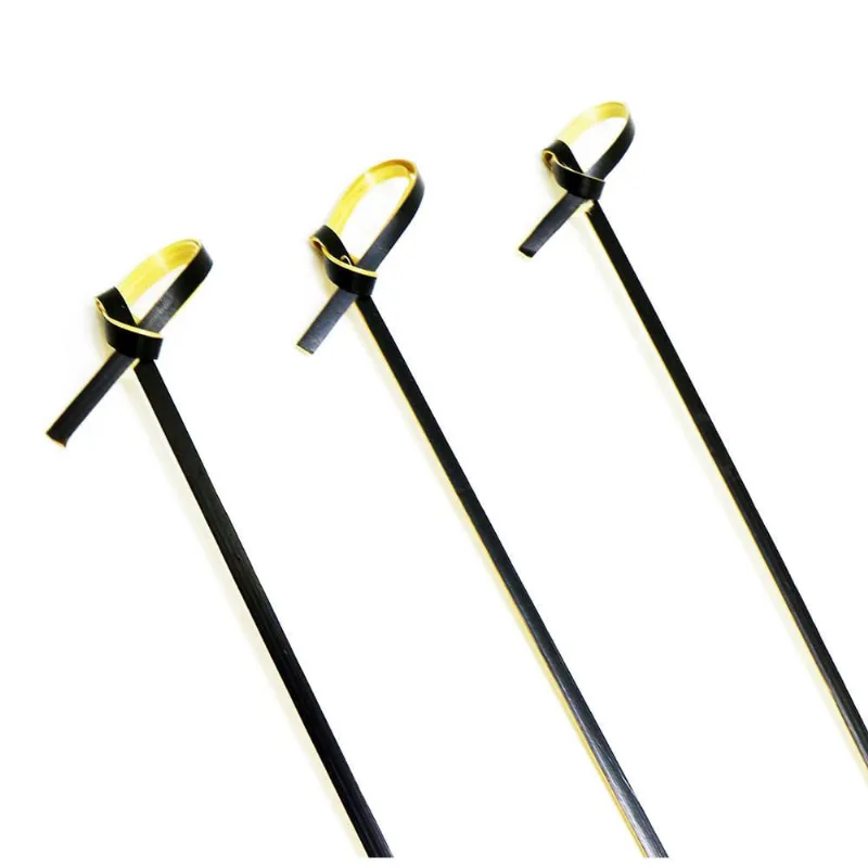 Palito em Bambu para Petiscos 12cm/20 unidades preto- SilverFestas