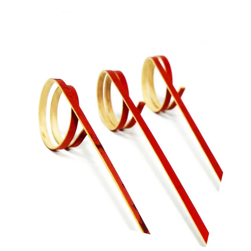 Palito em Bambu para Petiscos 12cm/20 unidades vermelho- SilverFestas