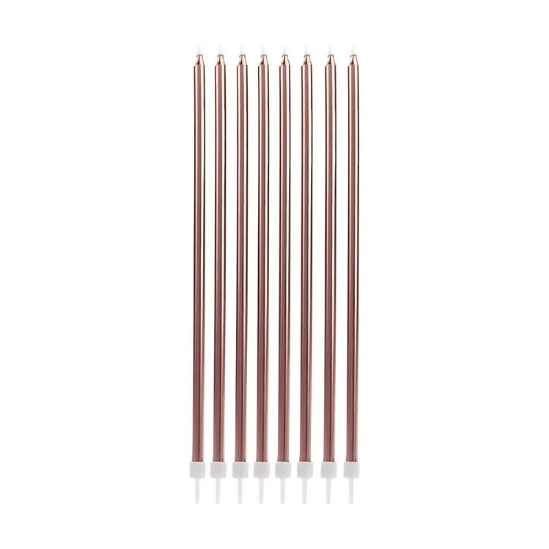 Vela Palito Gigante Silver Festas Metal Bronze 8 Unidades V096 (MP)