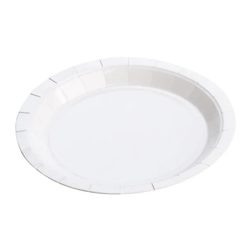 Prato de Papel Liso branco 18 cm- 10 unidades SilverFestas