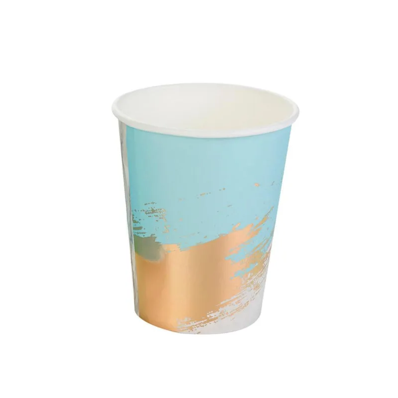 Copo de Papel Mármore azul 270ml- 10 unidades SilverFestas