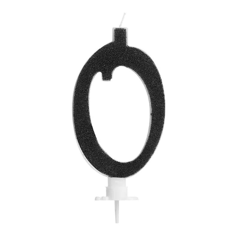 Vela Grande Glitter Número 0 Para Decorar E Iluminar Seu Bolo Com 10Cm Silver Festas