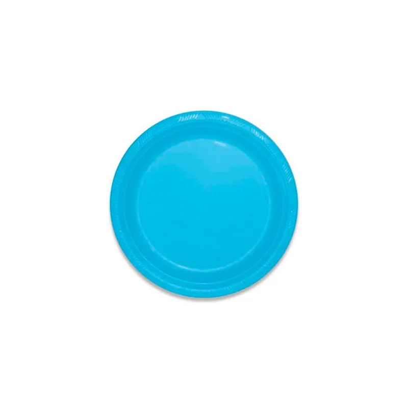 Prato Plástico Silver Happy Line Azul 18cm 10un
