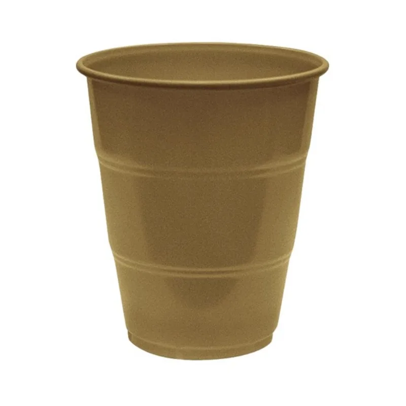Copo De Plástico Silver Dourado 210ml 10 Un