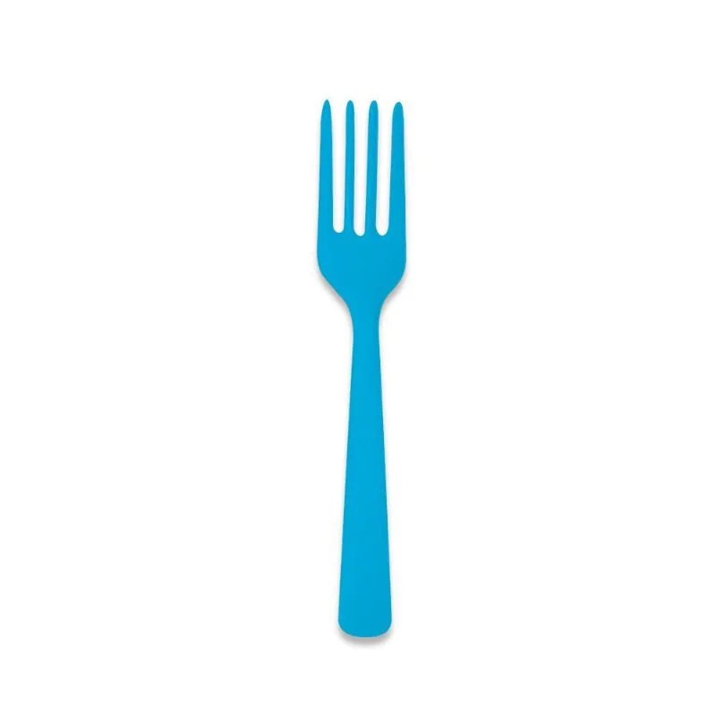 Garfo Happy Line azul claro 15cm - 10 unidades SilverFestas