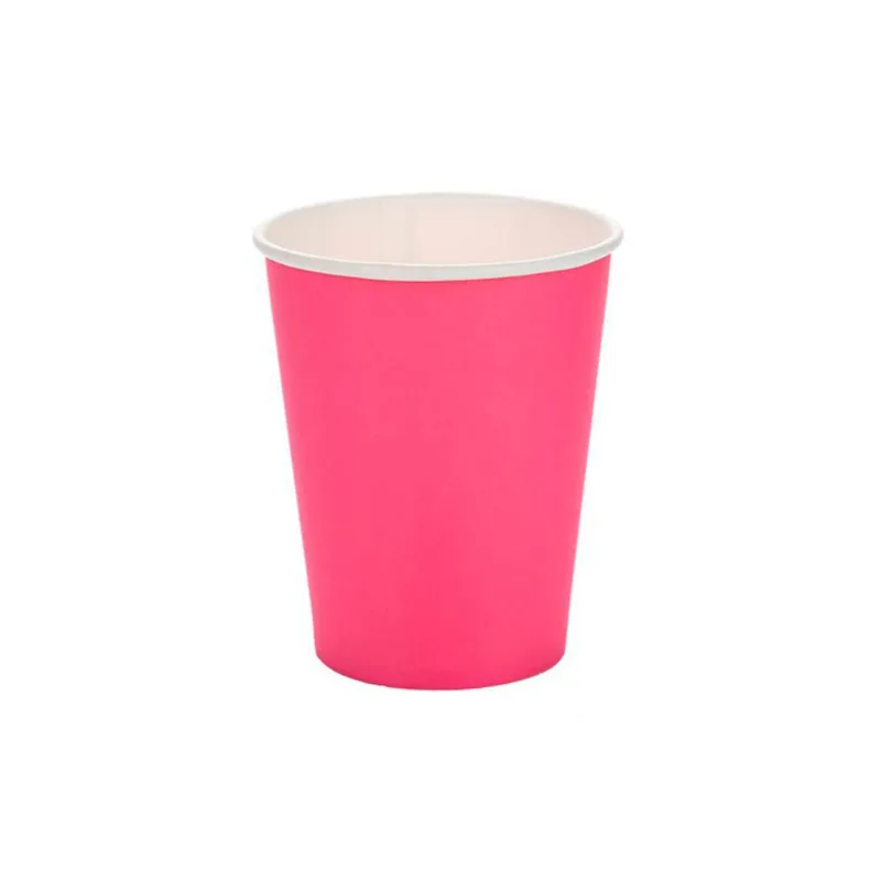 Copo Papel Silver Liso Pink com 10un