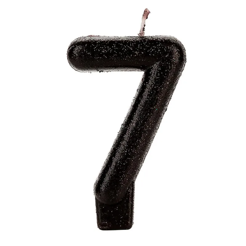Vela Número 7 com Glitter SilverFestas