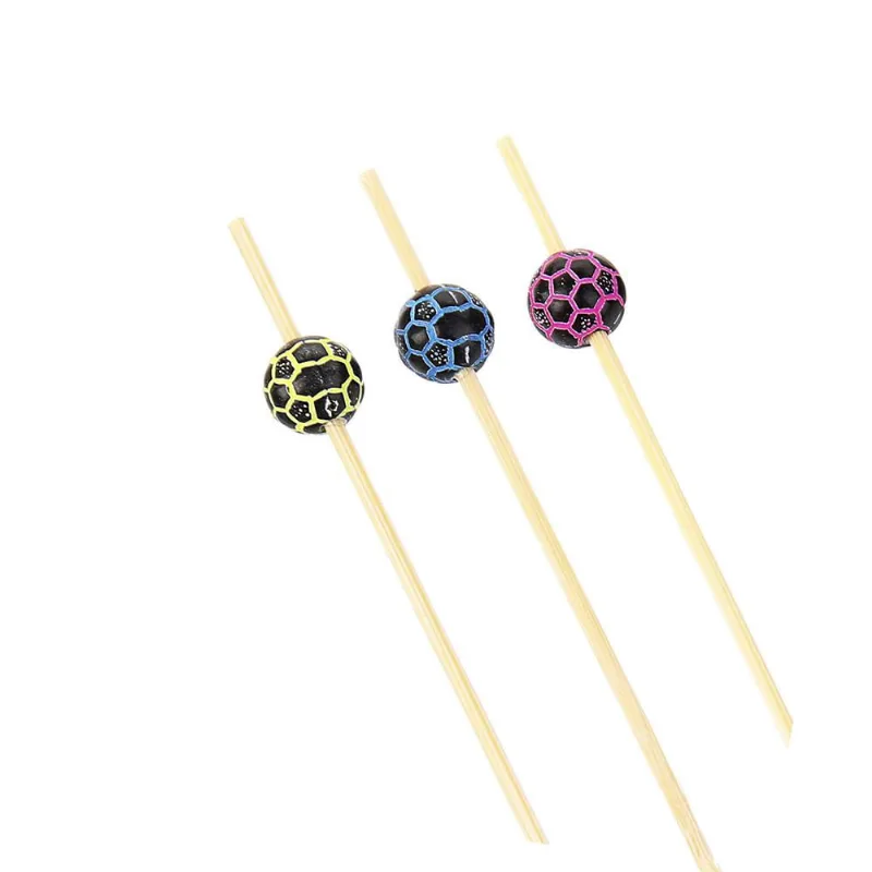 Palito em Bambu para Petiscos 12cm/20 unidades Bolas coloridas - SilverFestas