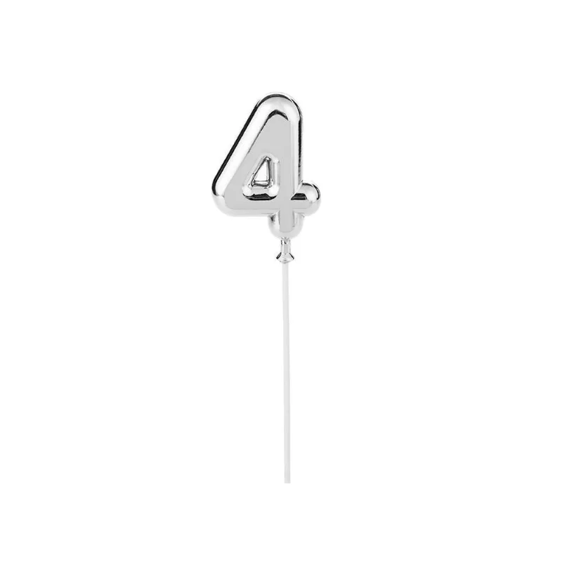 Topo de Bolo Número 4 - Silver Festas