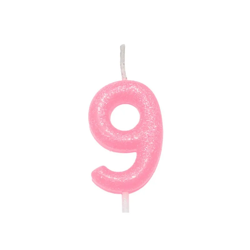 Vela Aniversário Silver Candy Color Rosa N. 9 un