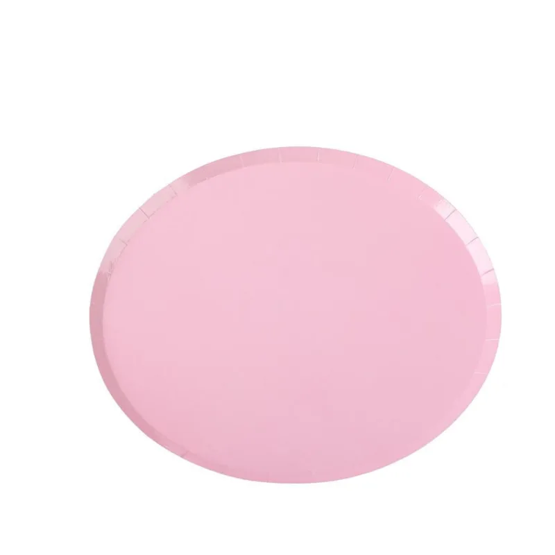 Prato de Papel Candy Color rosa claro 18 cm- 8 unidades SilverFestas