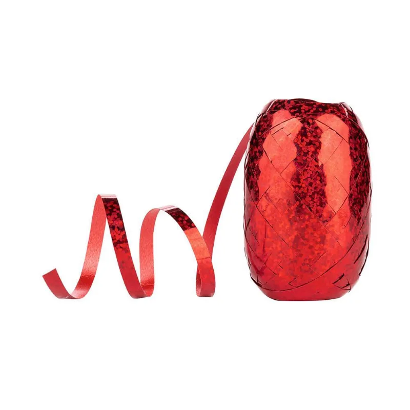 Fitilho Holografico Vermelho 5mm x 20m - SilverFestas