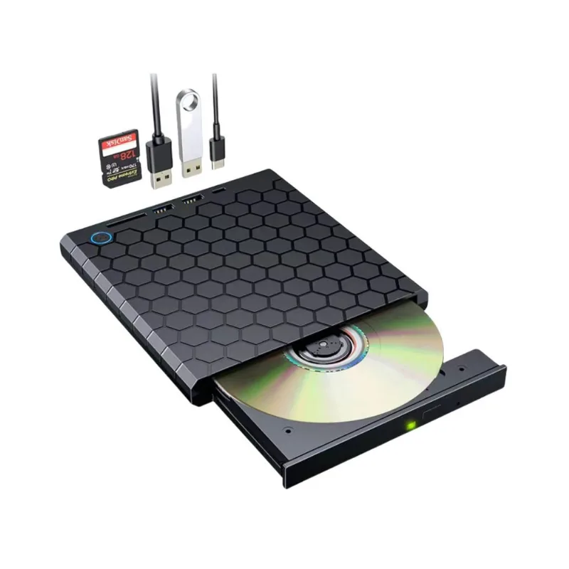 Unidade De Cd Dvd Externa, Gravador De Cd/dvd-rom 6 Em 1