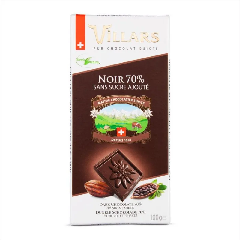 Chocolate Amargo Suíço Villars 70 % de Cacau 100 g Chocolate Amargo Suíço Villars 70% de Cacau 100g
