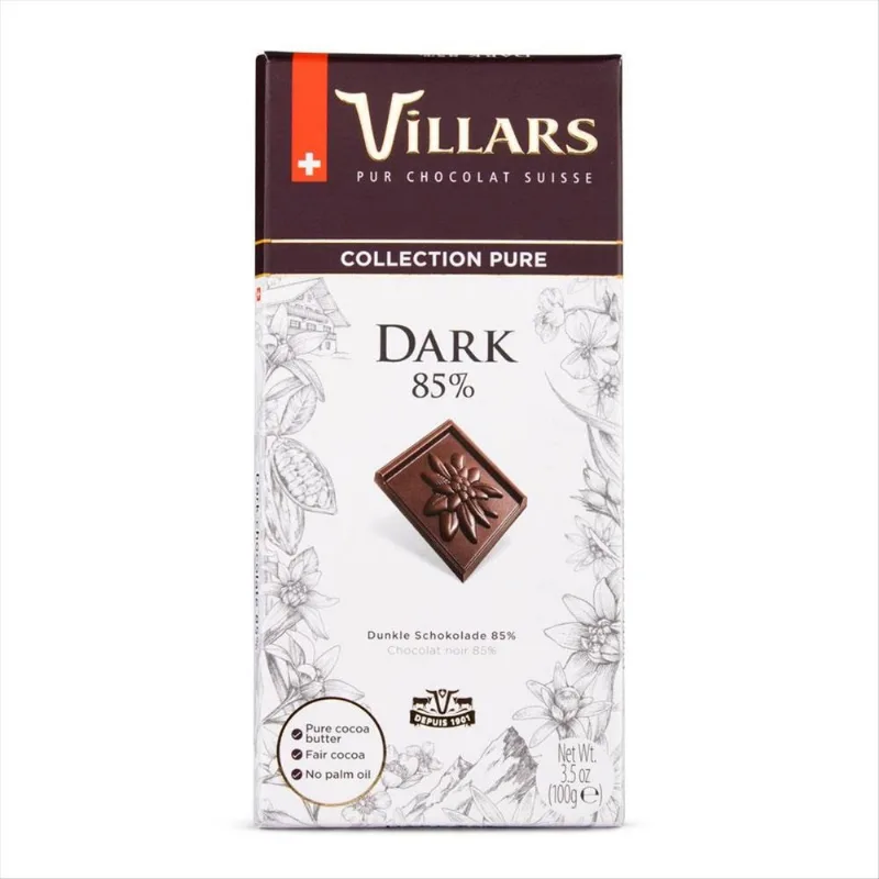 Chocolate Dark Suíço Villars 85% de Cacau 100g