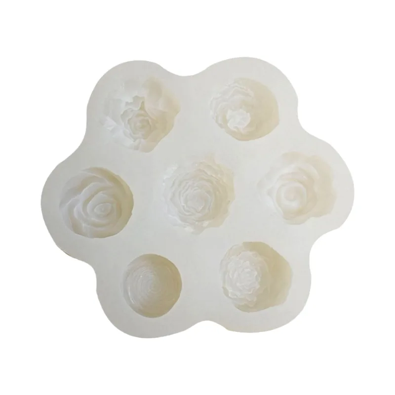 Molde Multifuncional 7 Rosas 12Cm De Silicone Unidade 098 - Transparente