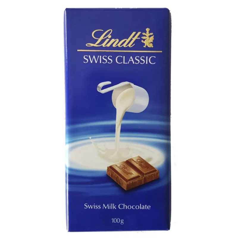 Chocolate Suíço Lindt Swiss Classic ao Leite Cartucho 100g