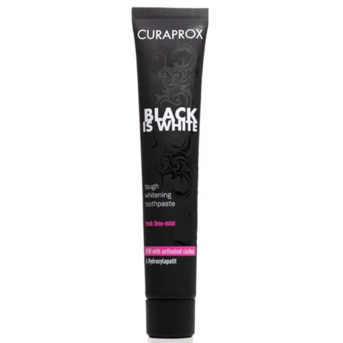 Creme Dental Suiço Black Is White 140g Curaprox - CURAPROX